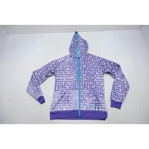 Under Armour Full Zip Fleece Jacket Semi-Fitted Geo Womens Sz Medium